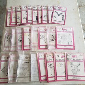 Vintage 26 Cameo Heat Transfer Hot Iron-On Transfers Mixed Variety‎ Paint Punch